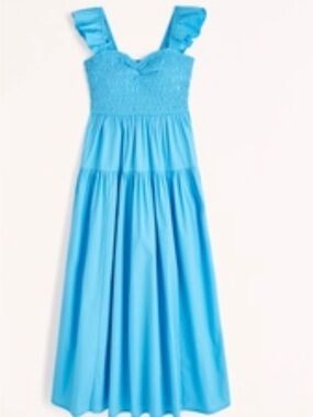 Women's Ruffle Strap Smocked Midi Dress